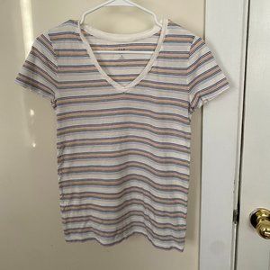 GAP XS Striped V-Neck T-Shirt